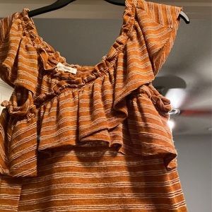 Orange and white top